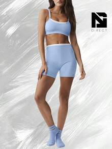 Airbrush Double Up Bra - Light Provence Blue/White - View 3