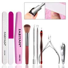7/9pcs Nail & Pedicure Tool Set, Nail Cuticle Pliers, Nail File, Dead Skin Pusher, Nail Exfoliator, Nail Cleaning & Care Tool Kit - Multicolor - View 4