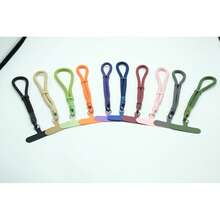 1 Set Multi-Color Solid Color Adjustable Braided Phone Lanyard, 360° Rotating Alloy Hook Detachable Patch Design Anti-Drop Wrist Strap, Suitable For All Phone Cases, Keys And Small Bags - Multicolor - View 9