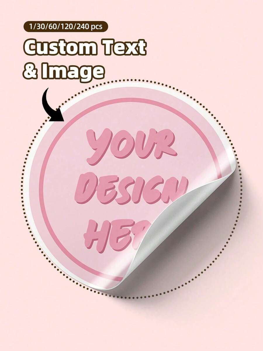 1-240 piezas Etiquetas personalizables - Pegatinas de texto y gráficos personalizados, incluyendo etiquetas de agradecimiento personalizadas, sellos, sin plancha, pegatinas decorativas coloridas personalizadas, aniversario, días festivos, hogar, etiquetas de embalaje, regalo del Día de la Madre, regalo personalizado - Multicolor - Ver 1