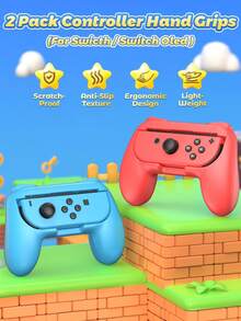2pcs Switch Controller Grip Covers, Universal Switch Controller Stand Set, Anti-Slip Durable Game Controller Holder, Shock-Absorbing Gaming Accessories, Compatible With Switch, OLED, Lite, Joy-Con And Pro Controllers - View 4