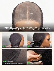 UNice Afro Kinky Curly 100% 真人髮 7x5 Bye Bye Knots 前蕾絲假髮 自然黑 預拔髮際線 預剪漂色髮結 抽繩式假髮 分層指捲波浪 捲髮 初學者友善 即戴式 無膠假髮 200% 密度 - Natural Black - 查看 8