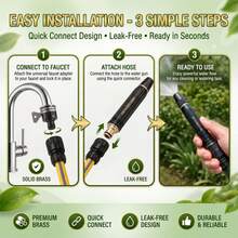 PowerJet High Pressure Water Gun-5-In-1 Nozzle,Garden Hose Pressure Booster,3000PSI Booster, Heavy Duty For Car Wash, Garden Watering & Outdoor Cleaning SYWW - 1 - View 3