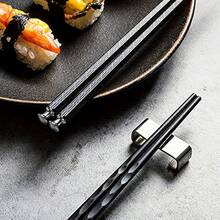 5 Pairs Reusable Chopsticks Set, 9.5 Inch Dishwasher-Compatible Fiberglass Chopsticks, Non-Slip Chopsticks, Kitchen Gadgets Tableware For Restaurants, For Pasta, Sushi, Gnocchi, Desserts, Perfect Gift For Men And Women, Cooking Utensils - View 5