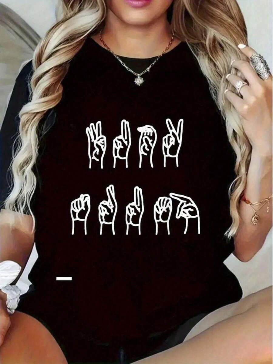 Triple Flower Print para Mujer Camiseta Casual Camiseta 220g Divertida Diseño Gráfico Mangas Cortas 1 Unidad Tee Diseño Original Cuello Redondo Tamaño Grande Top 100% Algodón