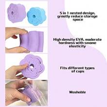 30 Pcs Cup Turner Foam Set-5 Sizes Cup Turner Inserts Expandable Spinner Sponge Cup Turner Accessories for Tumblers, Cola Shaped Water Bottles 1.57/2.44/2.83/3.18/3.74 Inch Diameter, 6 Colors - como en la imagen - Ver 5