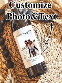 Pegatinas personalizadas para botellas de vino con foto, etiquetas personalizadas, pegatinas cuadradas, regalo romántico ideal para cumpleaños, Día del Maestro, Día de San Valentín, Día de la Madre, Día del Padre, fiesta o aniversario, regalo para parejas, mejor regalo para familia, novia, novio, dama de honor, colega, amigo, set DIY - Multicolor - Ver 5