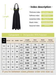 ARA CHIC Women's Black Mesh Patchwork Halter Neck Backless Dress, Fitted Bust Flared Midi Dress, Suitable For Night Out And Party Wear - Black - View 3