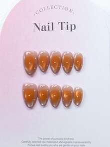 10 Unhas Postiças Feitas à Mão 100% com Efeito Olho de Gato Degradê e Poá, Cada Uma com Design de Poá Tingido à Mão Único, Reutilizáveis, para Mulheres e Meninas, para Festas de Feriados, Inclui 1 Lixa de Unha e 1 Peça de Cola Gel, Unhas Press-On Feitas à Mão - Multicolorido - Visão 14
