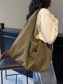 Regalo de San Valentín, Bolso de Mano de Color Liso, Diseño de Moño y Estampado de Leopardo, Multi-Bolsillos de Gran Capacidad, Bolso de Hombro para Mujer - Brillante - Ver 3