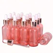 1pc Glass Dropper Bottle With Rose Gold Cap, Essential Oil Dispenser, Dropper Bottle, Cosmetic Travel Container Set With Glass Dropper, For Massage Oil And Liquid Storage - View 2