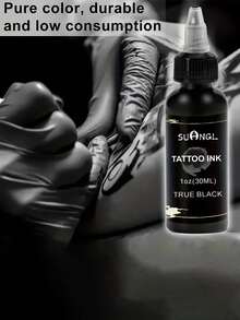 Tattoo Practice Kit - 10 Pre-Drawn Tattoo Practice Skin Sheets, 60ml True Black Tattoo Ink, 3 Black Basic Ink Cups, Suitable For Beginners And Artists - Multicolor - View 5