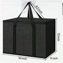 1pc Large Capacity Portable Cooler Bag, 3-Layer Insulation, PVC Non-Woven Fabric Tote Bag, Keeps Food Warm/Cold For 1.5 Hours, Easy-To-Clean Aluminum Lining, Foam Insulation, Durable Handle - A - View 3