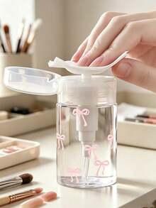 Bow Tie Pattern Nail Polish Remover Bottle, Suitable For Nail Polish Remover - Refillable Travel Packaging Bottle, Suitable For Home, Salon, And Travel Use.Lip And Eye Makeup Remover, Reusable , Makeup Remover Bottle, Travel Essentials - Multicolor - View 1