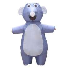 Adult Inflatable Gray Mouse Costume, Funny Animal Fancy Dress Party Outfit, Unisex Role Play Jumpsuit - Multicolor - View 7