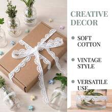 Exquisite Ivory Woven Lace Trim, 0.47 Inches Wide, Tassel With Floral Design, Suitable For Wedding, Dresses, Sofa Covers, Curtains, Collars, Cuffs, Home Textiles And Craft Decoration, Lace Ribbon - Multicolor - View 6