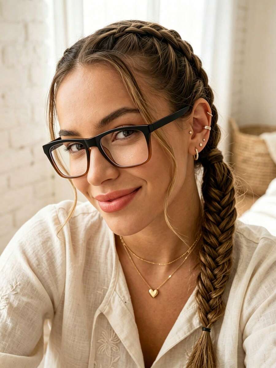 1 Pair Women's Personalized Rectangular Glasses, Daily Commute Sexy Gentle High-End Elegant - Transparent - View 1