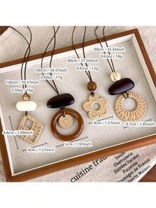 1pc Vintage New Chinese Woven Long Necklace For Women, High-End Bohemian Accessory To Match Clothing, Old Money Style - Necklace - View 3