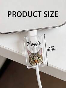 Protector de cable de carga con foto y texto personalizados, protector de cable USB personalizado con nombre e imagen personalizados, decoración de cable acrílica transparente y linda, funda de cable anti-rotura, regalo personalizado único ideal para cumpleaños, días festivos y amigos - Multicolor - Ver 8