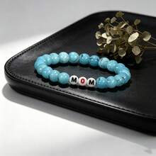 1pc Elegant Bohemian Style Women's Bracelet With MOM Letter Elastic Design, Ideal Birthday/Christmas Gift, Fashionable Casual Daily Wear - Bracelet - View 10