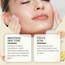 Crema facial de cúrcuma, cuidado de la piel iluminador e hidratante, crema de cúrcuma antiacné para manchas oscuras y tono de piel desigual - 1 pieza - Ver 6
