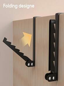 Foldable Multi-Slot Over-The-Door Hook Rack, No-Drill Clothing Storage Organizer, Space-Saving Door Back Clothes Rack, Suitable For Shirts, Towels, Hats And Bags, Bedroom Closet Home Storage Decoration - Multicolor - View 6