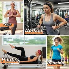 女款運動寬版髮帶 3 件組，防滑、吸濕排汗、吸汗，多色可選，可固定頭髮 - 彩色 - 查看 7