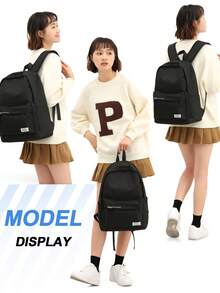 Large Capacity 15.6 Inch Laptop Backpack, Unisex For Girls And Boys, Multi-Compartment Fashionable Multifunctional Backpack, With Anti-Theft Back Pocket, Travel Commute Student School Bag, Adjustable Shoulder Straps Durable Buckle, Lightweight Daily Work Commute Backpack - Multicolor - View 8