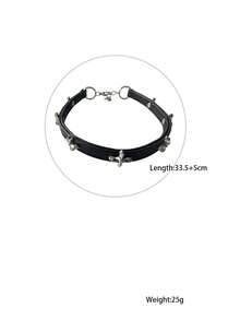 1 buah Kalung Choker Liontin 7 Salib Vintage Premium dengan Tampilan Usang, Rantai Kerah Gaya Punk Gelap untuk Wanita, Cocok untuk Pemakaian Sehari-hari - Hitam - View 8