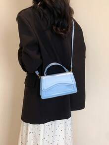 Mini Fashion Handheld Women's Bag Spring/Summer New Solid Color Flap Multi-Use Crossbody Small Square Bag Embossed Casual Shoulder Crossbody Commuter Bag - Sky Blue - View 6