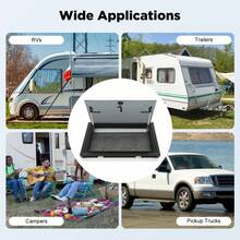 Rectangular RV Push-Out Window, Aluminum Alloy Tempered Glass Window With Mesh Screen & Lock Handle For Camper Trailer Van - A - View 1