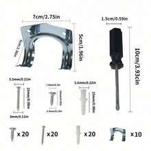 1PC 10/12/15 Pcs Wooden Board Tool Hooks, Metal Hooks For Tool Room, Water Pipe Hooks, Small Double Hooks, DIY Handmade Hooks, Heavy Duty Metal Wall Hook Set With Screws - Double Hooks Suitable For Garden And Garage Tool Storage, Easy To Install - Hook Up - View 14