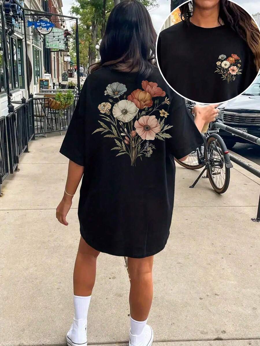 Vacation,Spring,Resort Wear Women,Spring-Shirt Women - 黑色 - 查看 1