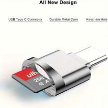 2件組 USB-C TF記憶卡讀卡機與USB-C轉USB-A轉接頭，相容手機、電腦、平板、汽車行車記錄器，手機記憶體擴充，高速便攜即插即用讀卡機 - 彩色 - 查看 5