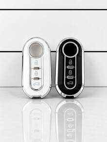 Funda protectora de llavero de moda, hecha de material TPU suave para brindar protección completa a las llaves de Fiat 500. Cubierta protectora universal para control remoto de llaves de coche Bravo - A - Ver 1