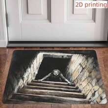 1pc Realistic 2D/3D Optical Illusion Black Hole Crack Floor Mat - Illusion 3D Cave Effect, Durable Easy-Clean Suitable For Indoor/Outdoor Use, Modern Optical Illusion For Home Entrance, Bedroom - Low- Fiber Design. - 亮色15 - 查看 10