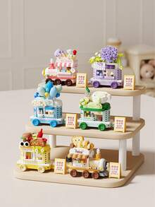 Dream Tour 快車積木套裝系列，甜美快車、浪漫快車、旅遊快車、拿鐵快車、活力快車、烘焙快車，積木組裝，紓壓積木，適合桌面裝飾、辦公桌擺飾、生日禮物、返校禮物 - 彩色 - 查看 13