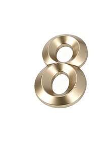 1pc 3D Matte ABS Digital Indicator Sign, Modern Style Pale Gold Geometric Shape, Self-Adhesive Back, No Drilling Required, Sun-Proof And Waterproof, Suitable For Office Doors, Conference Rooms, Office Buildings - House Number - View 23