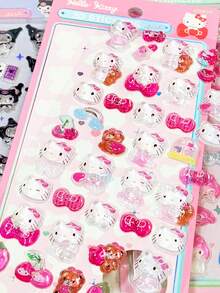 Set de pegatinas de personajes de dibujos animados suaves y lindos de gran capacidad, estilo INS para chicas, papel adhesivo para decoración hecha a mano de cuadernos y equipaje, pegatinas de anime 3D, pegatinas de cristal de gota de agua 3D en relieve vintage lindas, adecuadas para funda de smartphone, decoración de smartphone, portátil, portátil, útiles escolares, útiles escolares - Multicolor - Ver 8
