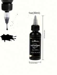 Tattoo Practice Kit - 10 Pre-Drawn Tattoo Practice Skin Sheets, 60ml True Black Tattoo Ink, 3 Black Basic Ink Cups, Suitable For Beginners And Artists - Multicolor - View 4