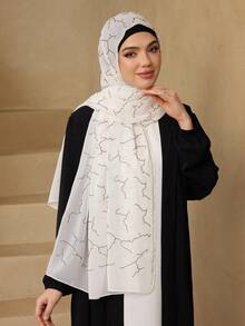1pc Lightweight Chiffon Solid Color Scarf, Women Hijab Simple Versatile Decorative Shawl For Sun Protection - Multicolor - View 8