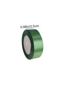 1 rouleau de 25 yards de ruban de satin vert foncé, convient pour les loisirs créatifs, l'emballage cadeau, la fabrication de nœuds, la décoration de fête, la décoration de mariage et la décoration de Noël - vert foncé - Voir 7