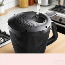 1個過濾排水蓋 | 麵條篩子 Thermomix TM7，保護精密秤，輔助排水裝置，廚房篩子，蔬菜水果傾倒篩子，攪拌機配件，無需用電 - 黑色 - 查看 7