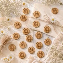 25pcs/Pack 3D Letter A Floral Vine Pattern Wax Seal Stickers, Self-Adhesive Envelope Seals For Wedding, Party, Birthday, Christmas - Letter a - View 9