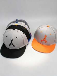 1 Pc Unisex Gothic "A" Embroidered Hip-Hop Baseball Cap, Adjustable Design, Perfect For Outdoor Activities, Travel, And Running - Multicolor - View 7