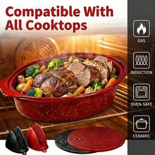 Oval Enamel Baking Pan/Pot With Black/Red Speckles. Professional Roasting Turkey And Beef Dish! High-Temperature Resistant, Oven Resistant, A Must-Have For Christmas And Thanksgiving Parties, Dishwasher - View 4