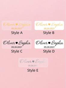 1/30/60/120pcs Customizable Label Stickers, Personalized Wedding Bubble Stick Stickers, Transparent Vinyl Custom Name Labels, Wedding Candy Box And Gift Bag Decoration, Gift For Bride, Groomsman, Bridesmaid, Bridal Shower, Waterproof - Multicolor - View 6