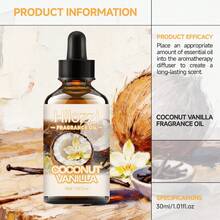 Hllozzi 30ml Coconut Vanilla Oil Series Centers On A Sweet, Gourmand Fragrance, Featuring Vibrant Top, Elegant And Refined Middle, A Lingering Base. Suitable For Diffusers, Humidifiers, Scented Candles, And DIY, It Makes An Ideal Gift For Friends And Family - Coconut Vanilla - View 11