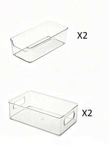 1/3/6pcs Transparent Plastic Storage Boxes, Stackable Clear Organizer Containers, Multi-Functional Drawer-Style Storage Boxes, Suitable For Cosmetics, Skincare, Stationery, Snacks, Kitchen Utensils, Bathroom Toiletries, Suitable For Vanity, Desk, Bathroom, Kitchen, Storage Room - Transparent - View 19