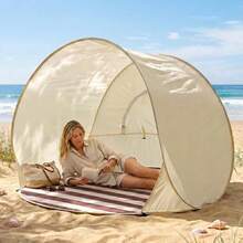 1pc Pop-Up Beach Tent, 2026 Upgraded Portable Outdoor Sunshade With Mesh Ventilation, Summer Beach Essential, Suitable For Outdoor Beach, Park, Backyard - A - View 7